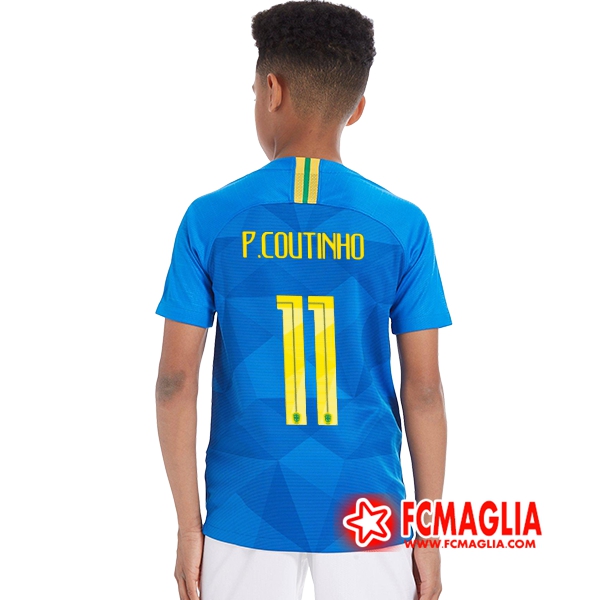Maglia calcio Brasile Bambino (P.COUTINHO 11) Seconda 18/19
