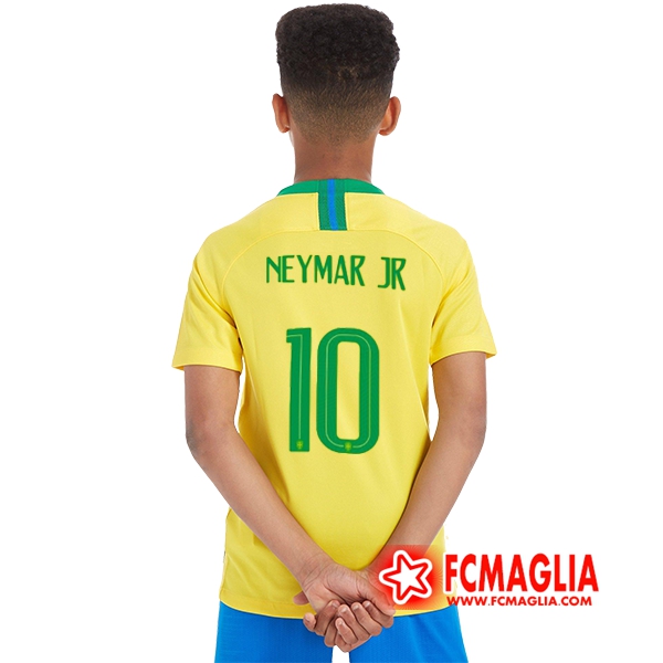 Maglia calcio Brasile Bambino (Neymar Jr 10) Prima 18/19