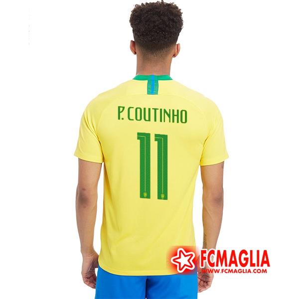 Prima Maglia Brasile (P.COUTINHO 11) Calcio 2018 2019