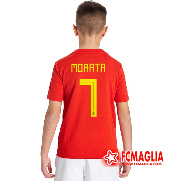Maglia calcio Spagna Bambino (MORATA 7) Prima 18/19