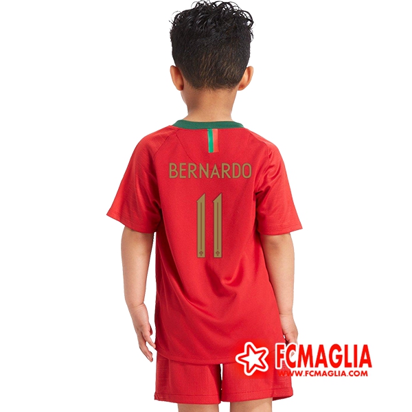 Maglia calcio Portogallo Bambino (Bernardo 11) Prima 18/19