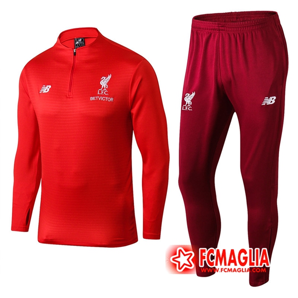 Tuta Allenamento FC Liverpool Rosso 18/19 - Felpa + Pantaloni