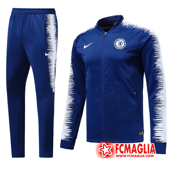 Tuta Allenamento FC Chelsea Blu/Bianco 18/19 - Giacca + Pantaloni