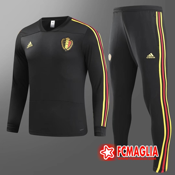 Tuta Allenamento Belgio Bambino Nero 18/19 - Felpa + Pantaloni Tuta Allenamento Belgio Bambino Nero 18/19 - Felpa + Pantaloni