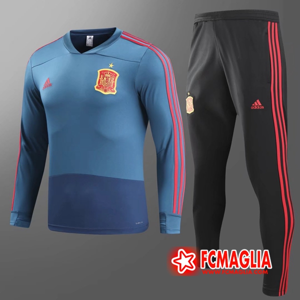 Tuta Allenamento Spagna Bambino Blu 18/19 - Felpa + Pantaloni Tuta Allenamento Spagna Bambino Blu 18/19 - Felpa + Pantaloni