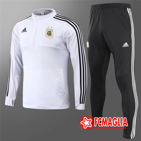 Tuta Allenamento Argentina Bambino Bianco 18/19 - Felpa + Pantaloni Tuta Allenamento Argentina Bambino Bianco 18/19 - Felpa + Pantaloni
