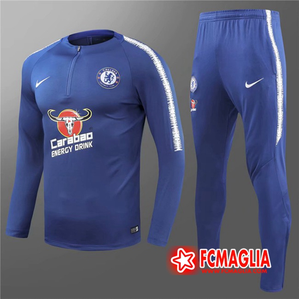 Tuta Allenamento FC Chelsea Bambino Blu 18/19 - Felpa + Pantaloni