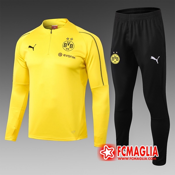 Tuta Allenamento Dortmund BVB Bambino Giallo 18/19 - Felpa + Pantaloni