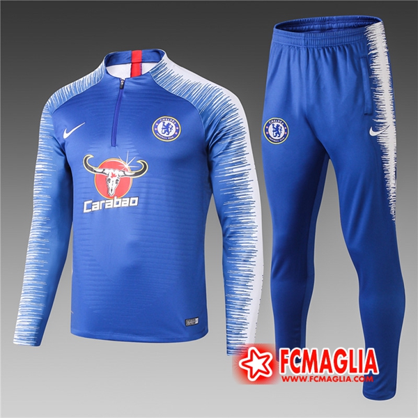 Tuta Allenamento FC Chelsea Blu Bambino Strike Drill 18/19 - Felpa + Pantaloni