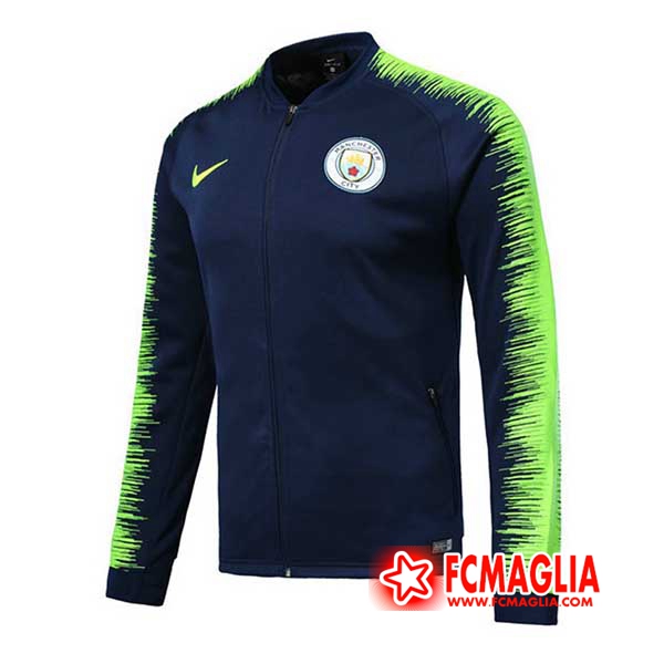 Giacca Calcio Manchester City Blu scuro/Verde 18/19