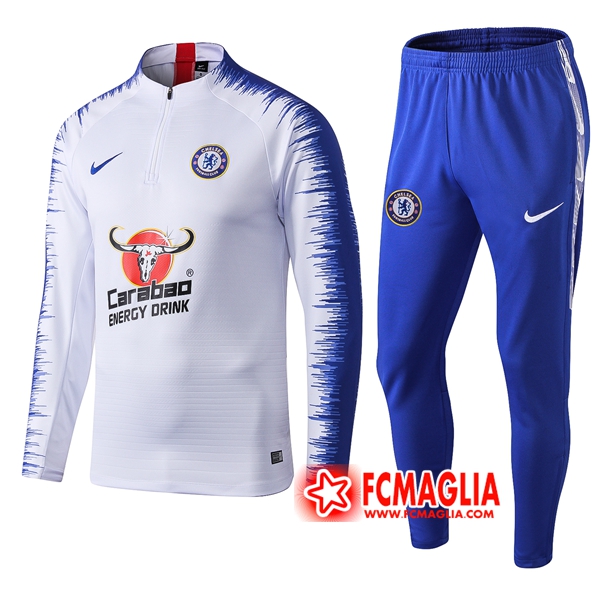 Tuta Allenamento FC Chelsea Bianco Strike Drill 19/20 - Felpa + Pantaloni