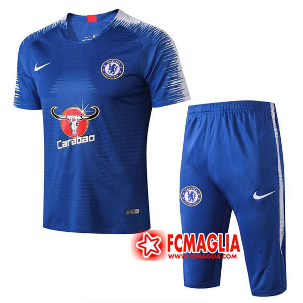 PRE-MATCH Maglia da Allenamento FC Chelsea + Pantaloni 3/4 Blu 19/20