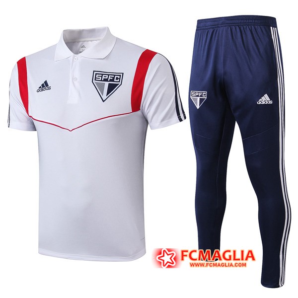 Kit Maglia Polo Sao Paulo FC + Pantaloni Bianco 19/20