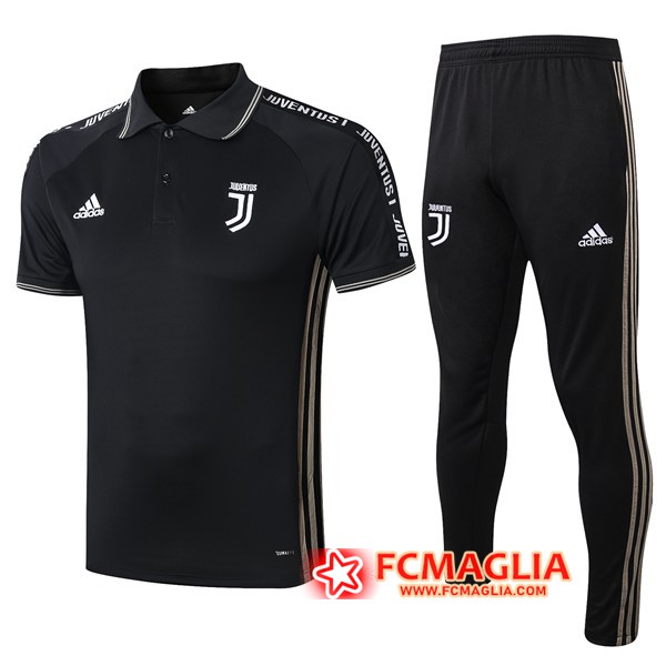 Kit Maglia Polo Juventus + Pantaloni Nero 19/20