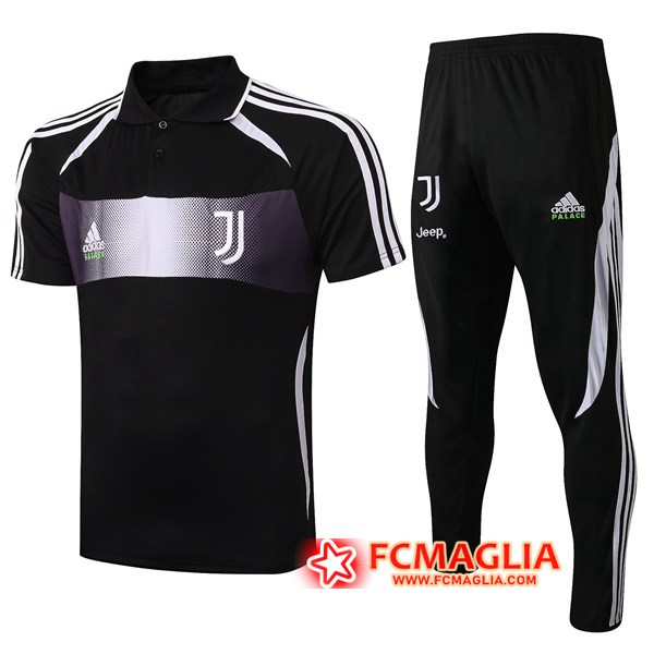 Kit Maglia Polo Juventus Adidas × Palace Edizione Collaborates + Pantaloni Nero 19/20