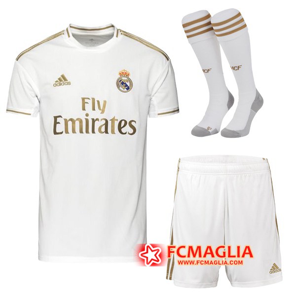 Kit Maglia Calcio Real Madrid Prima + Calzettoni 19/20
