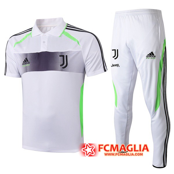 Kit Maglia Polo Juventus Adidas × Palace Edizione Collaborate + Pantaloni Bianco 19/20