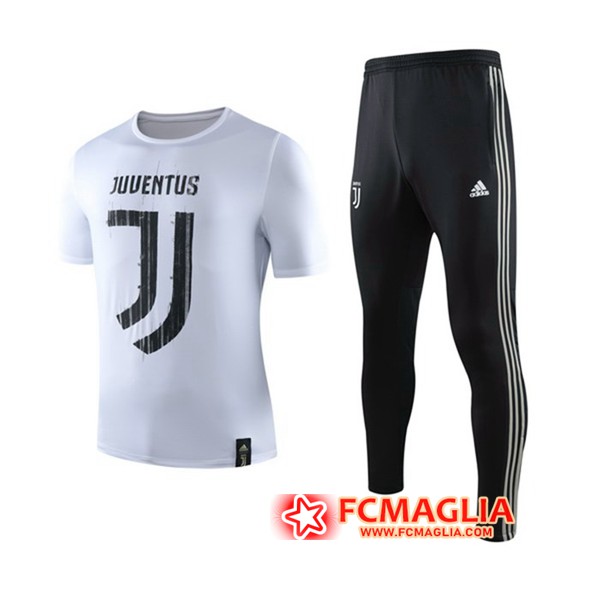 Kit Maglia Allenamento Juventus + Pantaloni Bianco/Nero 19/20