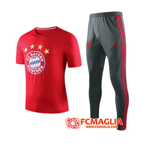 Kit Maglia Allenamento Bayern Monaco + Pantaloni Rosso 19/20