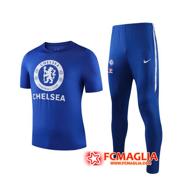 Kit Maglia Allenamento FC Chelsea + Pantaloni Blu 19/20