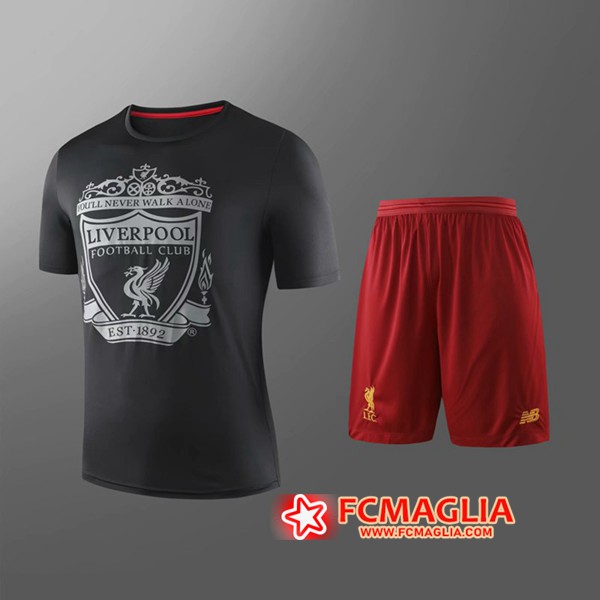 Kit Maglia FC Liverpool + Shorts Bambino Nero 19/20