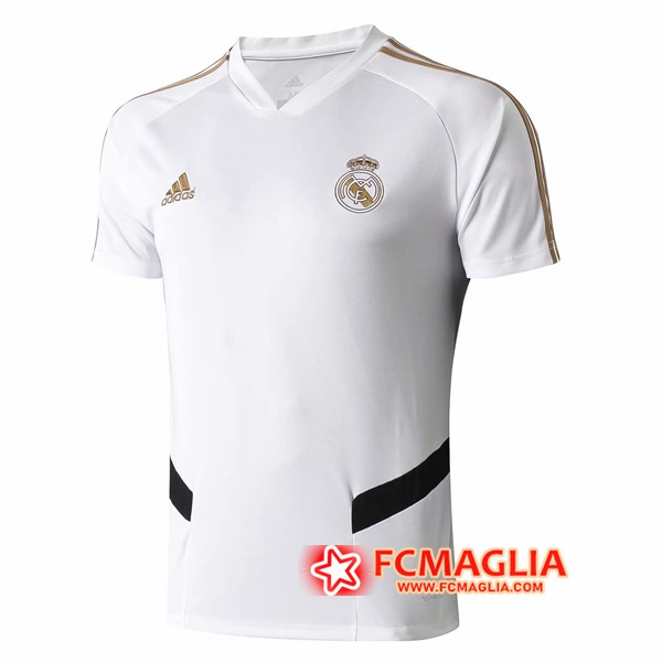 T Shirt Allenamento Real Madrid Bianco/Nero 19/20