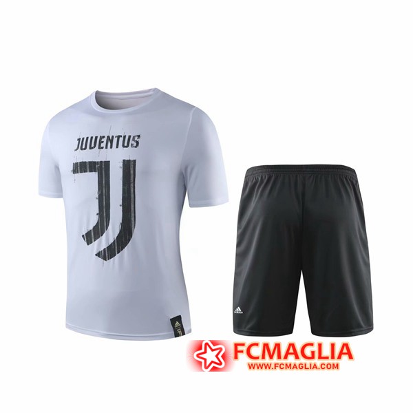 Kit Maglia Allenamento Juventus + Shorts Bianco 19/20