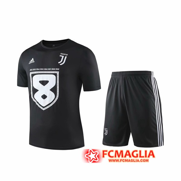 Kit Maglia Allenamento Juventus + Shorts Nero 19/20