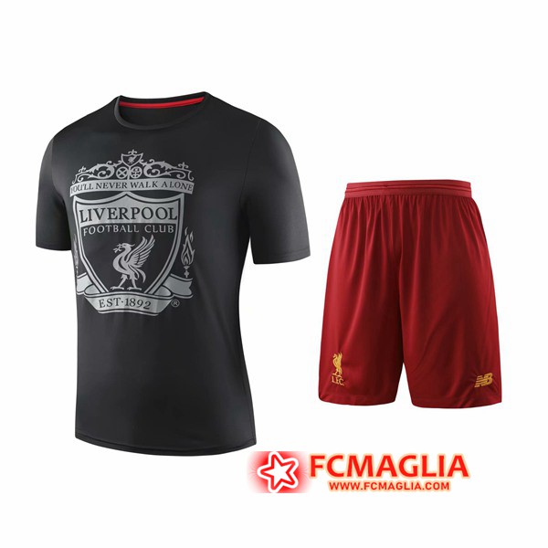 Kit Maglia Allenamento FC Liverpool + Shorts Nero 19/20