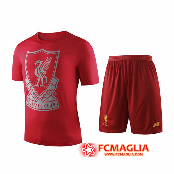 Kit Maglia Allenamento FC Liverpool + Shorts Rosso 19/20