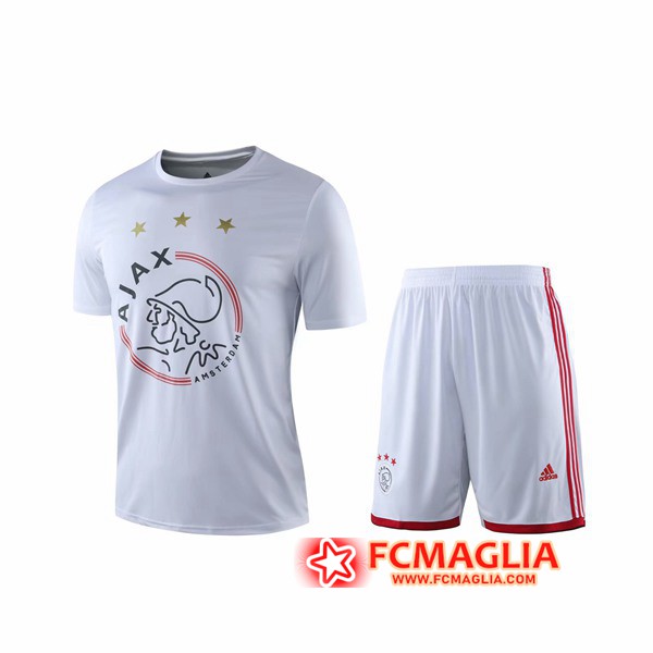 Kit Maglia Allenamento AFC Ajax + Shorts Bianco 19/20 Kit Maglia Allenamento AFC Ajax + Shorts Bianco 19/20