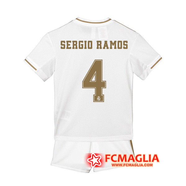 Maglia Calcio Real Madrid (SERGIO RAMOS 4) Bambino Prima 19/20