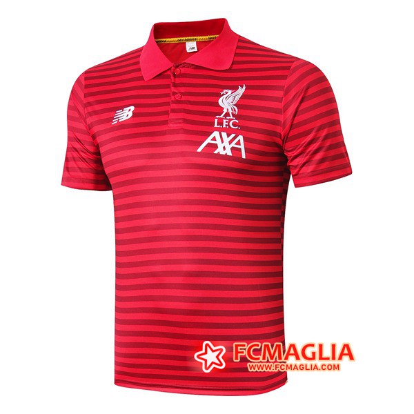 Maglia Polo FC Liverpool Rosso Stripe 19/20