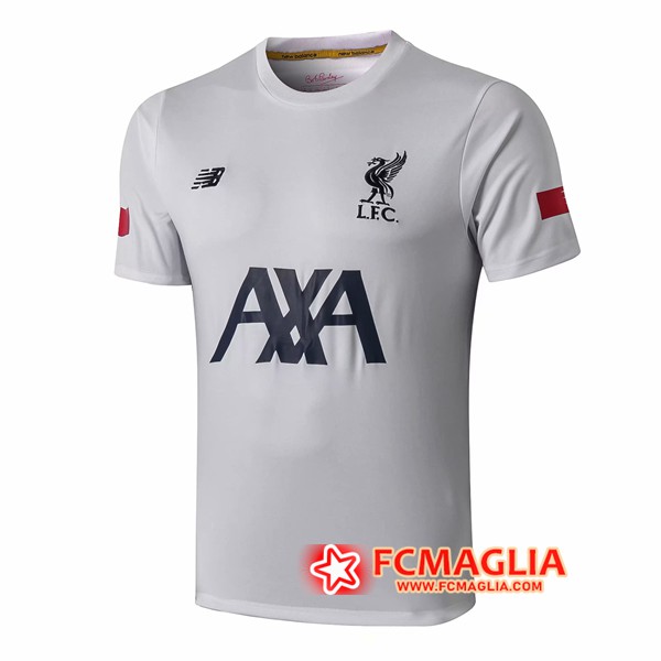 T Shirt Allenamento FC Liverpool AXA Bianco 19/20