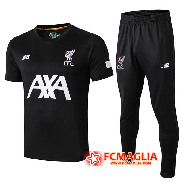 Kit Maglia Allenamento FC Liverpool AXA + Pantaloni Nero 19/20