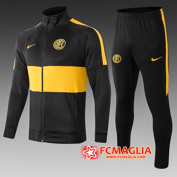 Tuta Allenamento Inter Milan Bambino Nero Giallo 2019/20 - Felpa +  Pantaloni