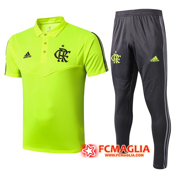 Kit Maglia Polo Flamengo + Pantaloni Verde 19/20