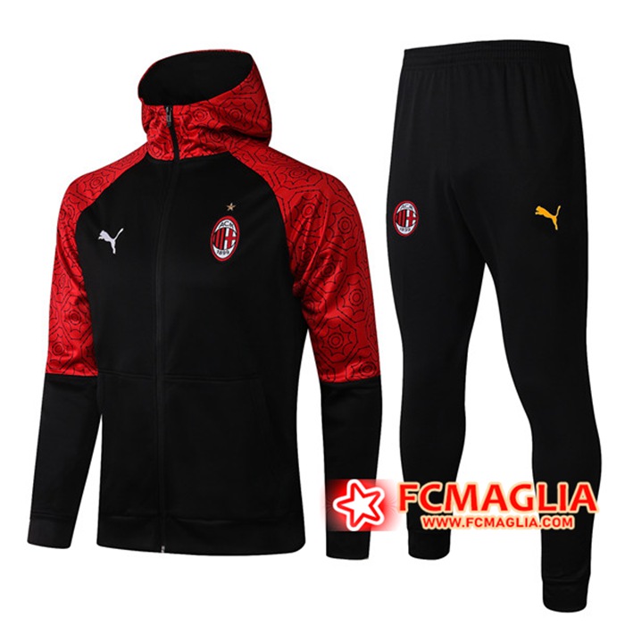 Numeri Insieme Tuta Calcio Giacca AC Milan Rosso 2022 2023 Poco Prezzo