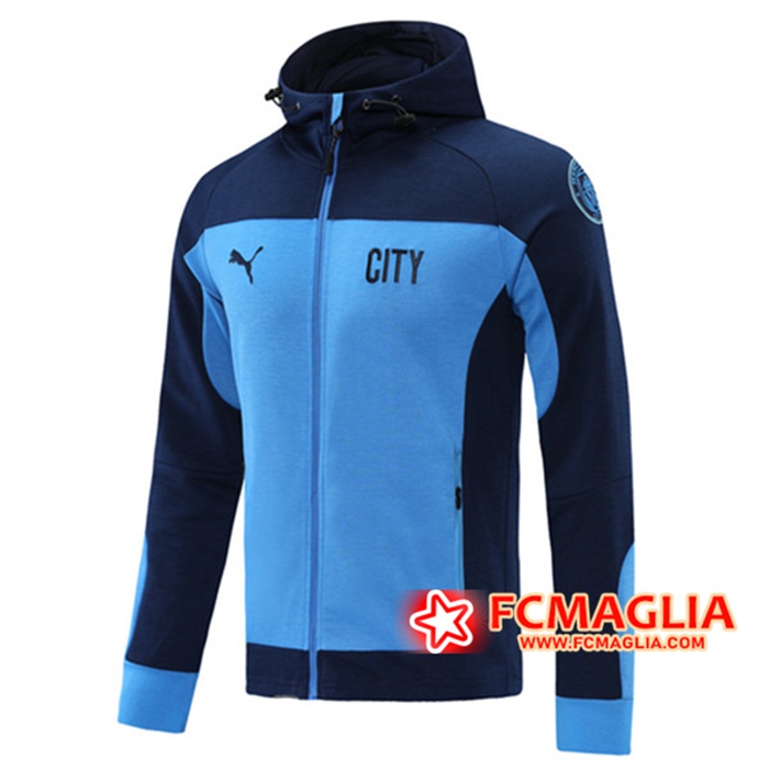 Giacca Con Cappuccio Manchester City Blu Navy 2020/2021
