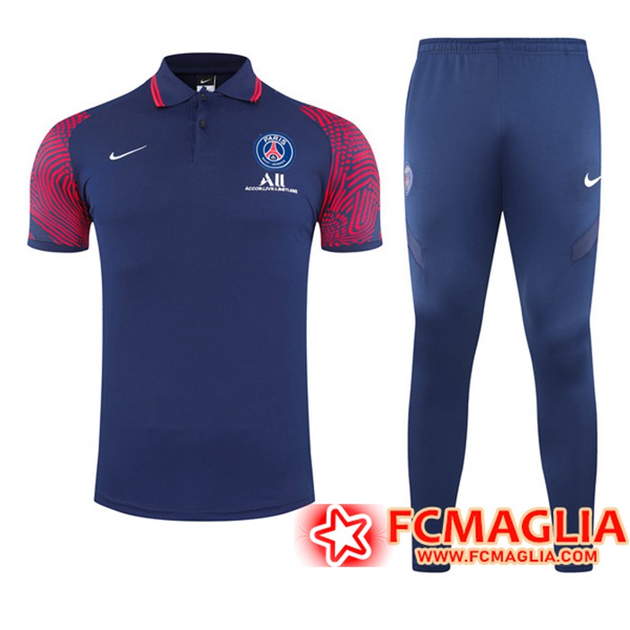 Kit Maglia Polo PSG + Pantaloni Blu Navy 2021/2022