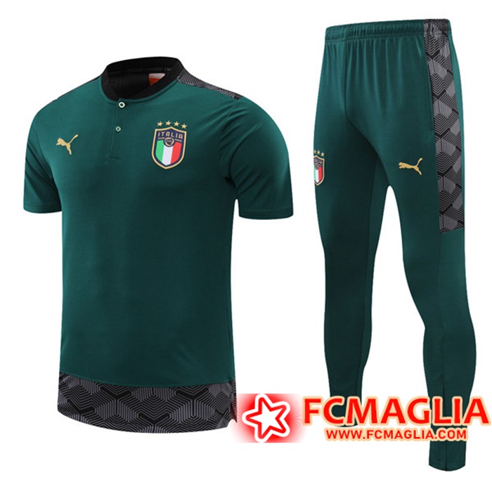 Kit Maglia Allenamento Italia + Pantaloni Verde 2021/2022