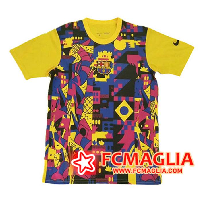 T Shirt Allenamento FC Barcellona Giallo/Rosso 2021/2022