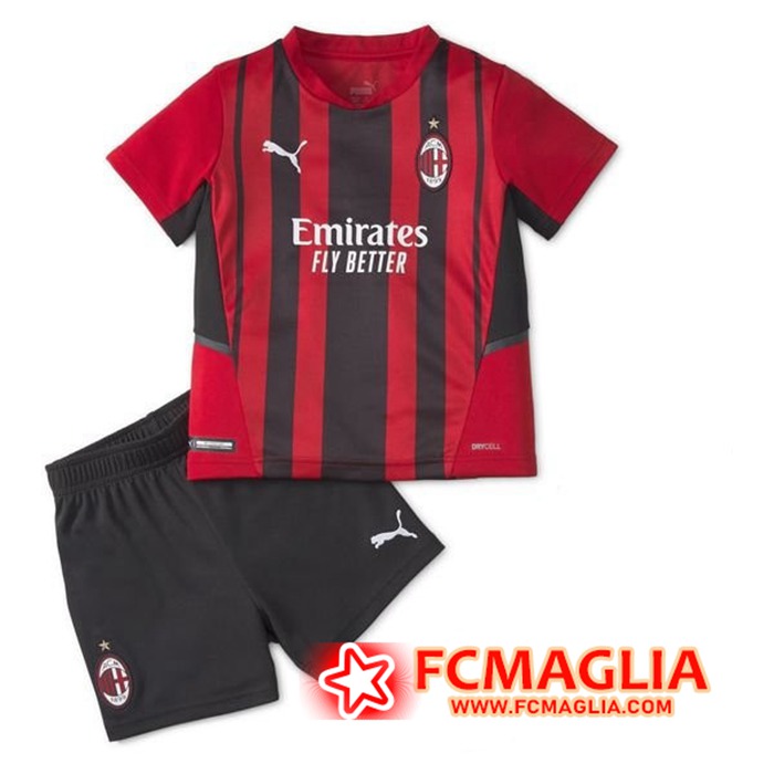 Maglie Calcio AC Milan Bambino Prima 2021/2022