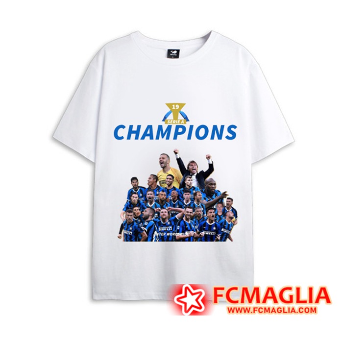 T Shirt Allenamento Inter Milan Serie A 19 Champions Bianca 2021