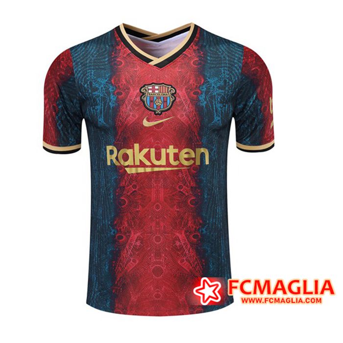 T Shirt Allenamento FC Barcellona Rosso/Blu 2021/2022 Replica