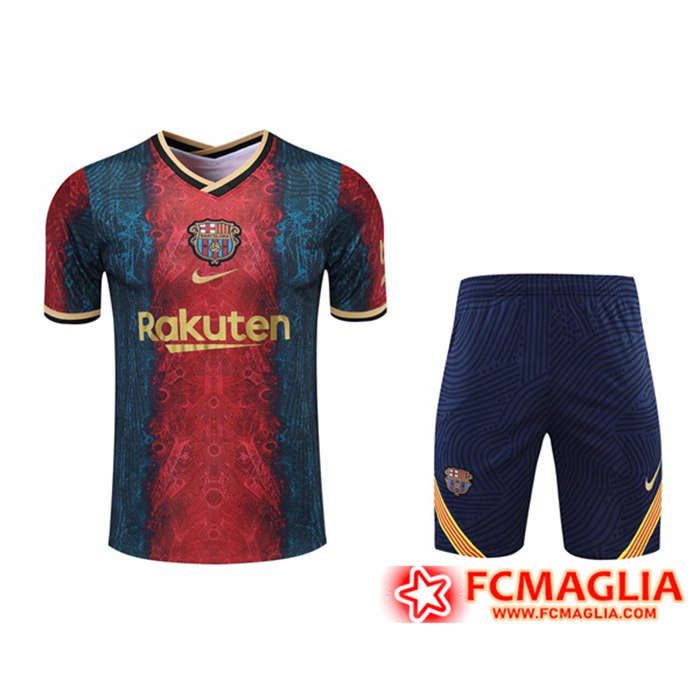 Nuove Kit Maglia Allenamento FC Barcellona Pantaloni Rosso 2021 ...
