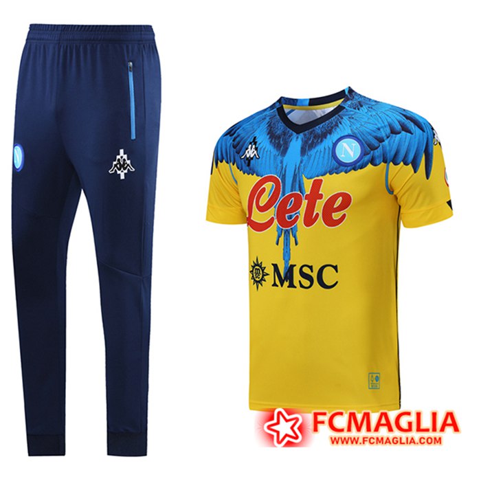 Kit Maglia Allenamento SSC Napoli + Pantaloni Nero/Blu 2021/2022