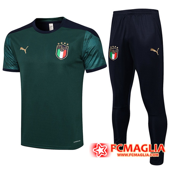 Kit Maglia Polo Italia + Pantaloni Verde 2021/2022