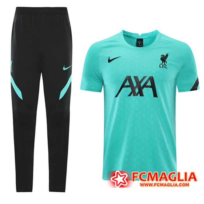 Kit Maglia Allenamento FC Liverpool + Pantaloni Verde 2021/2022