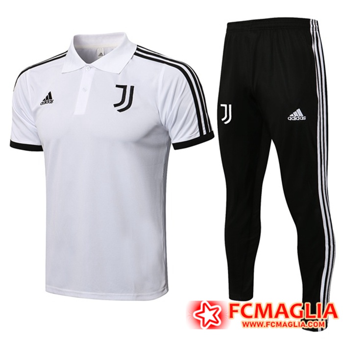 Kit Maglia Polo Juventus + Pantaloni Bianca 2021/2022